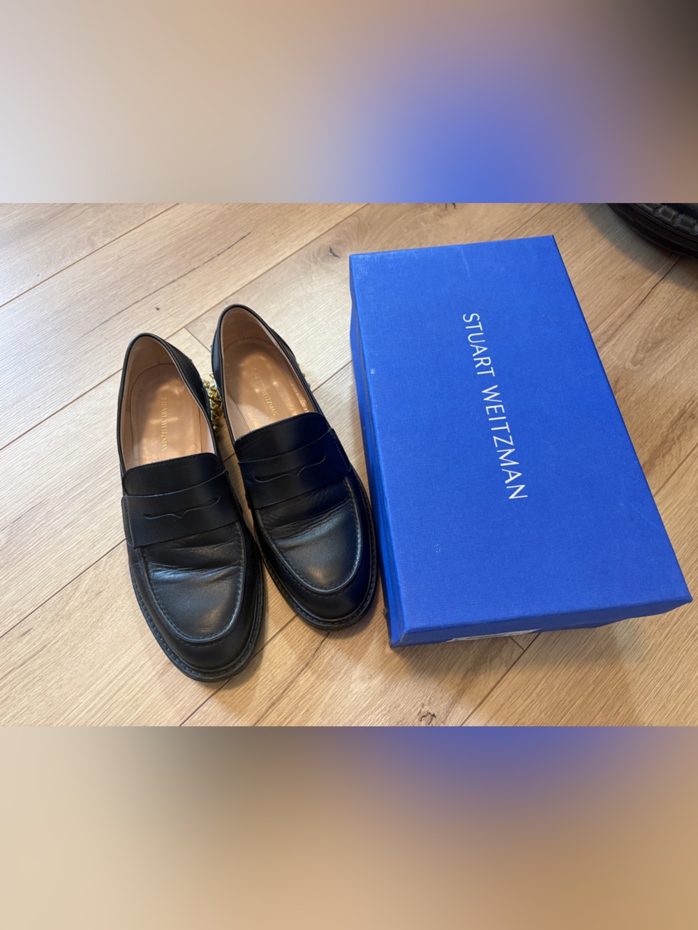 Stuart Weitzman Black Leather Loafers